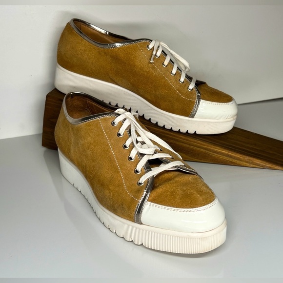 AQUATALIA Tan suede platform sneakers size 8 - Picture 5 of 10